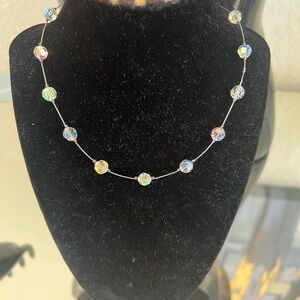 Elegant Silver Crystal Necklace